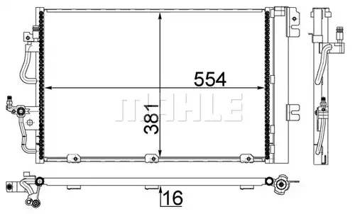 кондензатор, климатизация MAHLE AC 377 001S