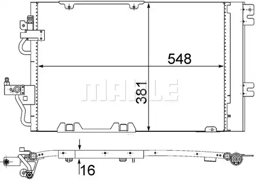 кондензатор, климатизация MAHLE AC 378 000S