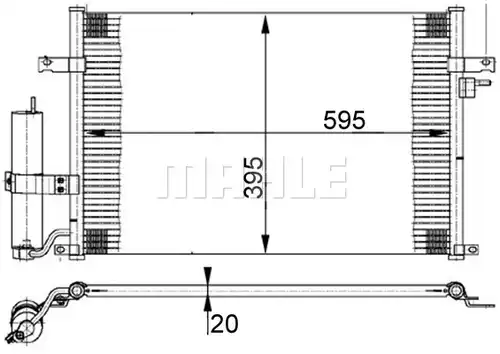 кондензатор, климатизация MAHLE AC 384 000S