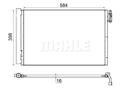 кондензатор, климатизация MAHLE AC 413 001S