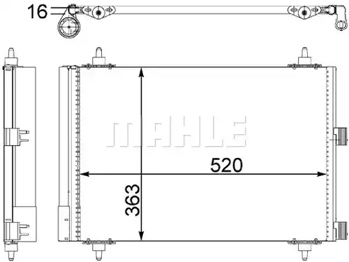 кондензатор, климатизация MAHLE AC 447 000S