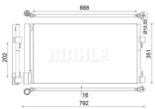 кондензатор, климатизация MAHLE AC 486 000S