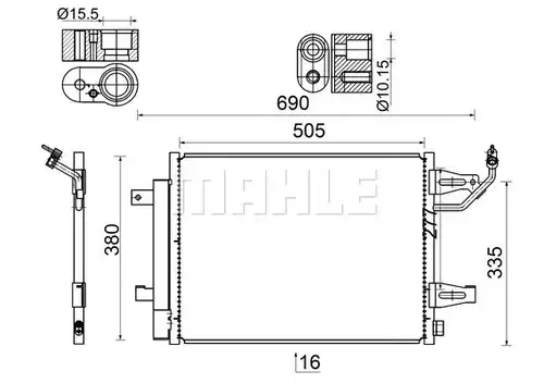 кондензатор, климатизация MAHLE AC 509 000S