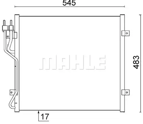 кондензатор, климатизация MAHLE AC 545 000S