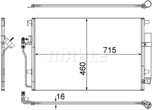 кондензатор, климатизация MAHLE AC 553 001S