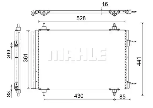 кондензатор, климатизация MAHLE AC 554 000S