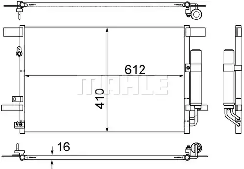 кондензатор, климатизация MAHLE AC 557 000S