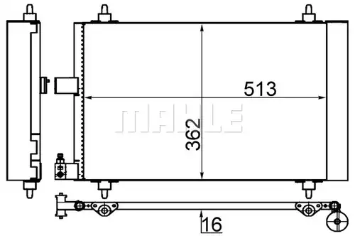 кондензатор, климатизация MAHLE AC 585 001S