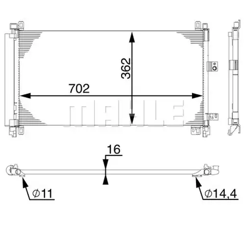 кондензатор, климатизация MAHLE AC 597 000S