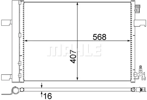 кондензатор, климатизация MAHLE AC 636 000S