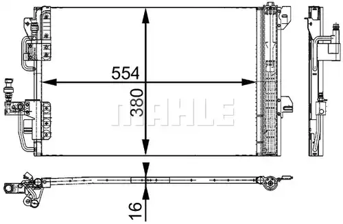 кондензатор, климатизация MAHLE AC 665 000S