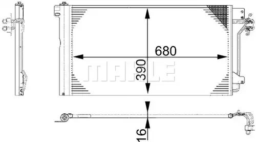 кондензатор, климатизация MAHLE AC 672 000S