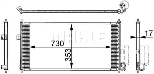 кондензатор, климатизация MAHLE AC 674 000S