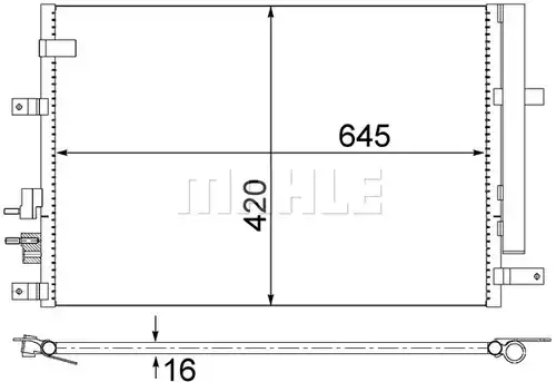 кондензатор, климатизация MAHLE AC 693 000S