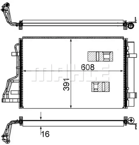 кондензатор, климатизация MAHLE AC 697 000S