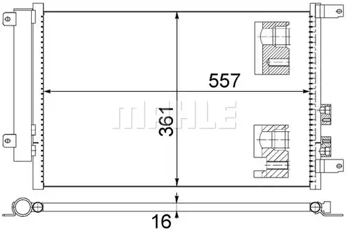 кондензатор, климатизация MAHLE AC 809 000S