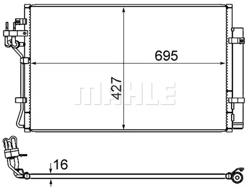 кондензатор, климатизация MAHLE AC 869 000S