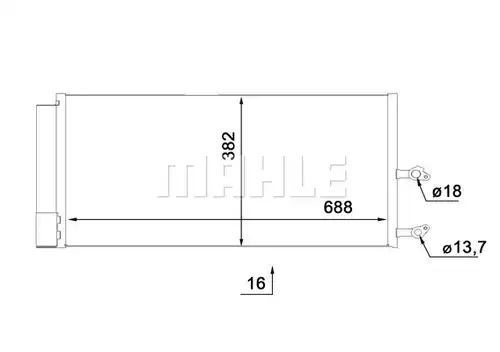 кондензатор, климатизация MAHLE AC 890 000S