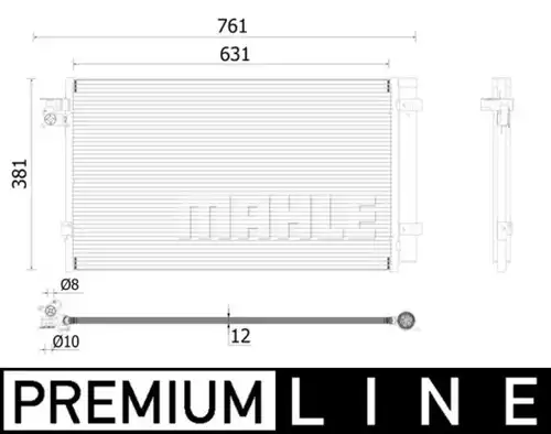 кондензатор, климатизация MAHLE AC 896 000P