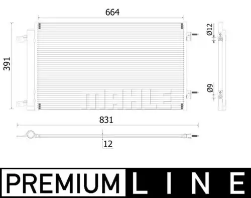 кондензатор, климатизация MAHLE AC 901 000P