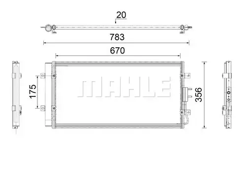 кондензатор, климатизация MAHLE AC 921 000P