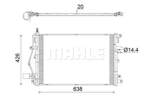 кондензатор, климатизация MAHLE AC 924 000S