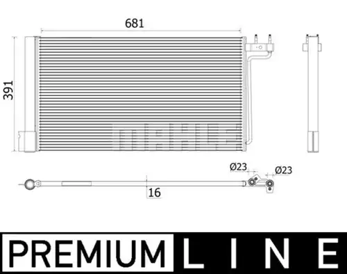 кондензатор, климатизация MAHLE AC 941 000P