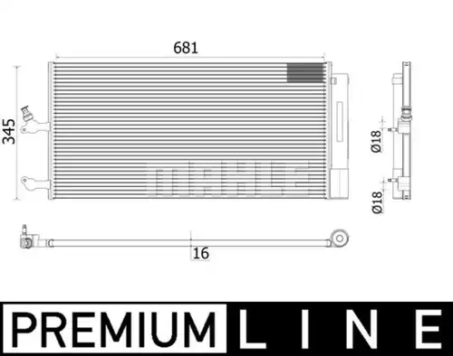 кондензатор, климатизация MAHLE AC 942 000P