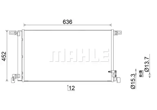 кондензатор, климатизация MAHLE AC 952 000S