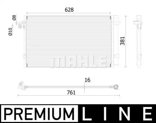 кондензатор, климатизация MAHLE AC 99 000P