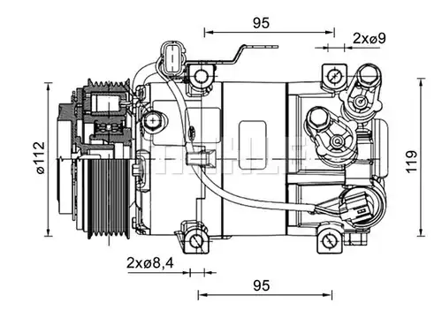 компресор за климатик MAHLE ACP 1461 000P