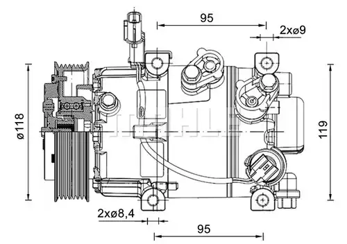 компресор за климатик MAHLE ACP 1463 000P