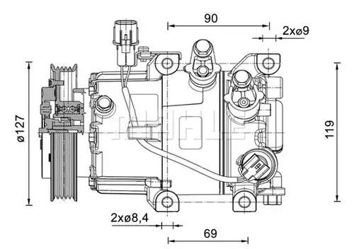 компресор за климатик MAHLE ACP 1464 000P