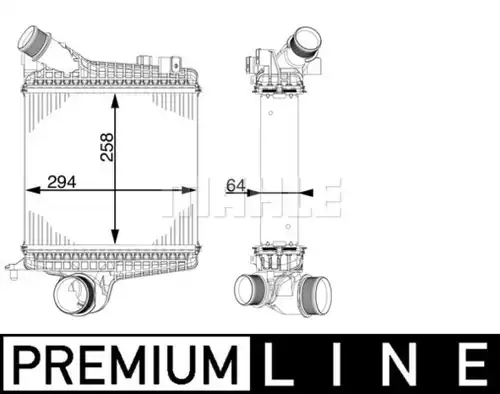 интеркулер (охладител за въздуха на турбината) MAHLE CI 221 000P