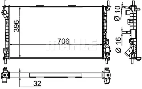 воден радиатор MAHLE CR 1196 000P