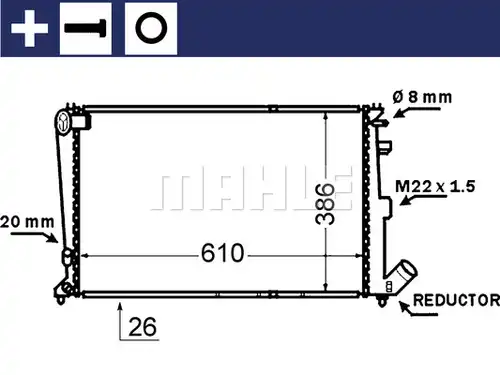 воден радиатор MAHLE CR 1429 000S