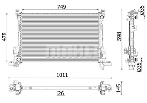 воден радиатор MAHLE CR 2637 000P