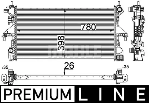 воден радиатор MAHLE CR 808 000P