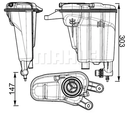 разширителен съд, охладителна течност MAHLE CRT 95 000S