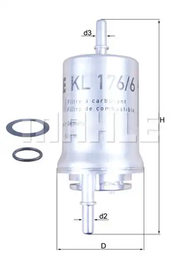 горивен филтър MAHLE KL 176/6D