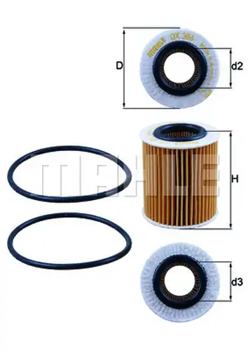 маслен филтър MAHLE OX 386D