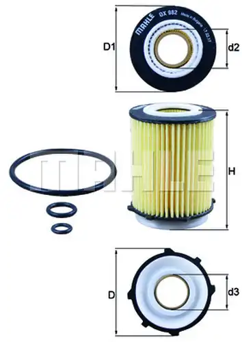 маслен филтър MAHLE OX 982D