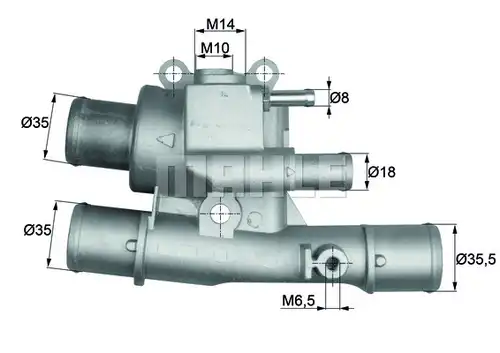 термостат, охладителна течност MAHLE TI 124 88