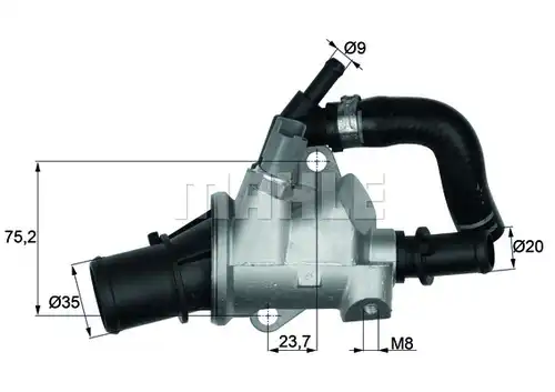 термостат, охладителна течност MAHLE TI 145 88