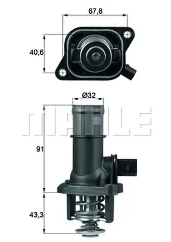 термостат, охладителна течност MAHLE TI 16 105