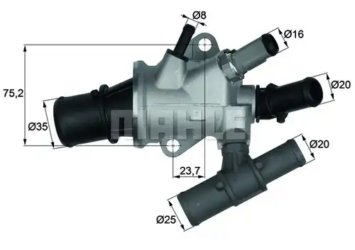 термостат, охладителна течност MAHLE TI 168 88