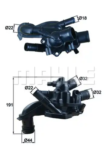 термостат, охладителна течност MAHLE TM 46 105