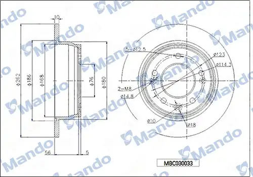 спирачен диск MANDO MBC030033