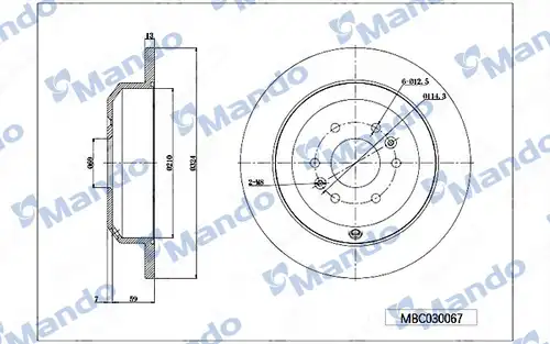 спирачен диск MANDO MBC030067