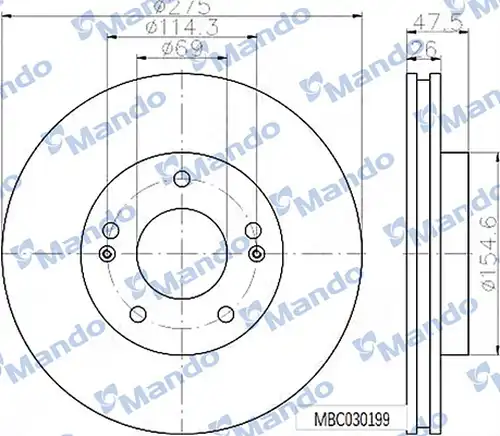 спирачен диск MANDO MBC030199